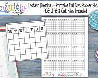 Printable Habit Tracker Stickers | Icon Planner Stickers (PNG, JPG)