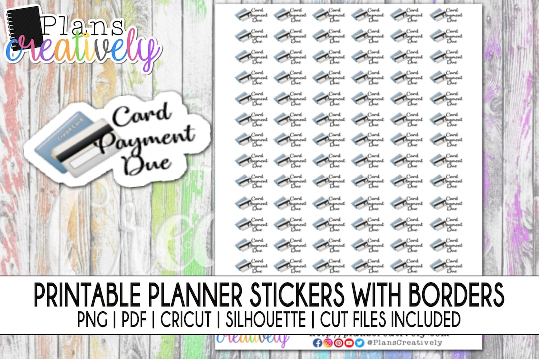Credit Card Payment Reminder Stickers – Budget Planner Stickers ...
