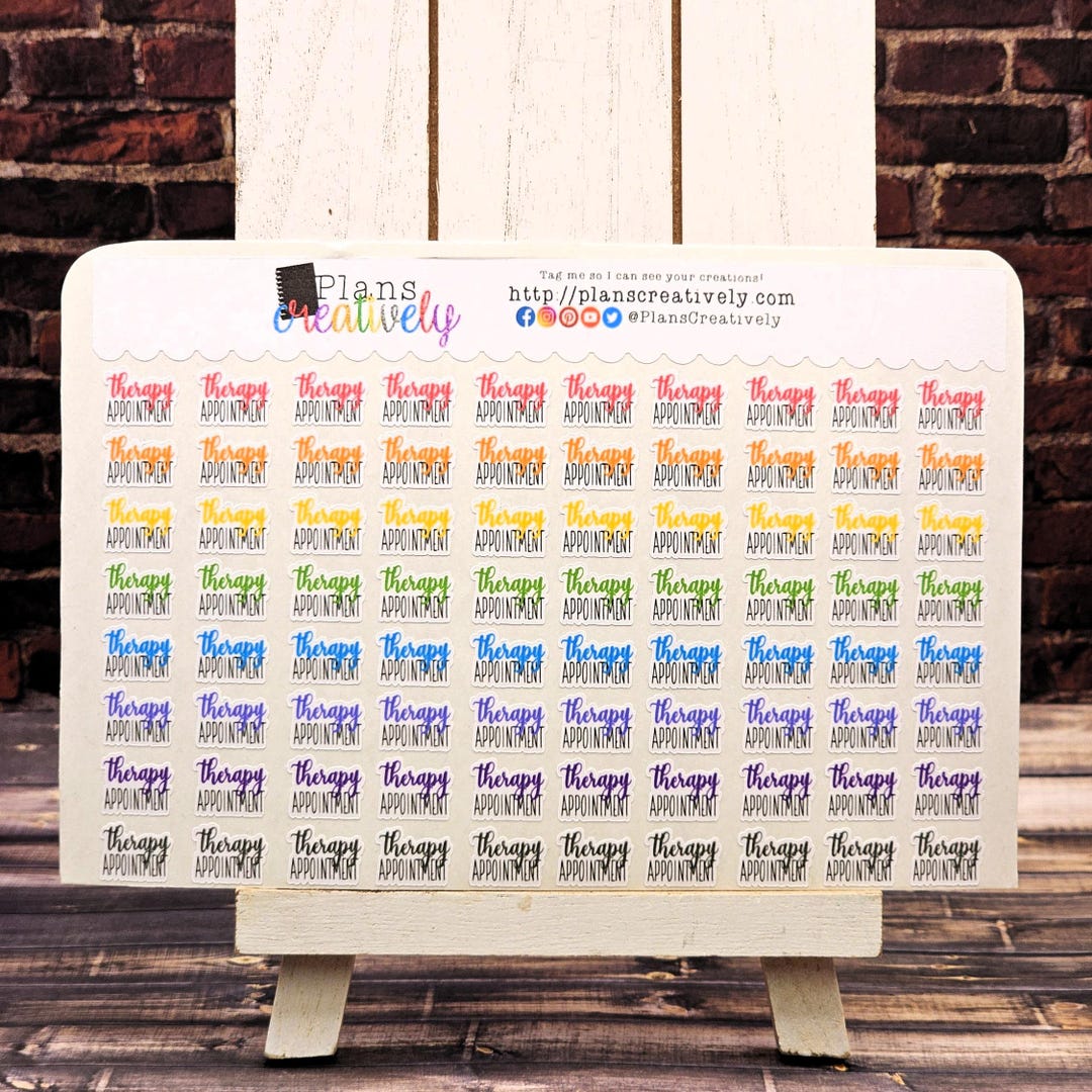 Therapy Appointment Planner Stickers - Rainbow Matte Sticker Sheet - Etsy