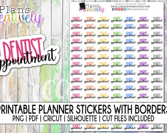 Printable "Dentist Appointment" Reminder Planner Stickers - Remind yourself of your dental appointments with these reminder stickers