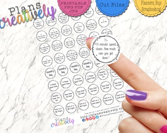 Cleaning Challenge Planner Stickers – Printable Motivation Stickers (PDF, PNG, JPG)