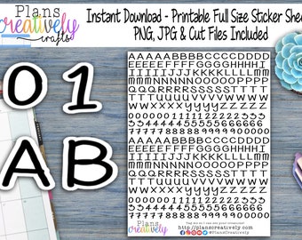 Printable ALPHABET & NUMBERS Planner Stickers | Repurpose and Reuse Old Planners | Perfect for Clearance Planners and Outdated Happy Planner