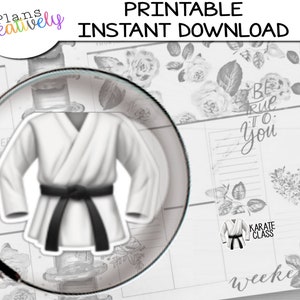 Printable Karate Sticker Sheets | Icon Planner Stickers for Functional Planning and Reminders ...
