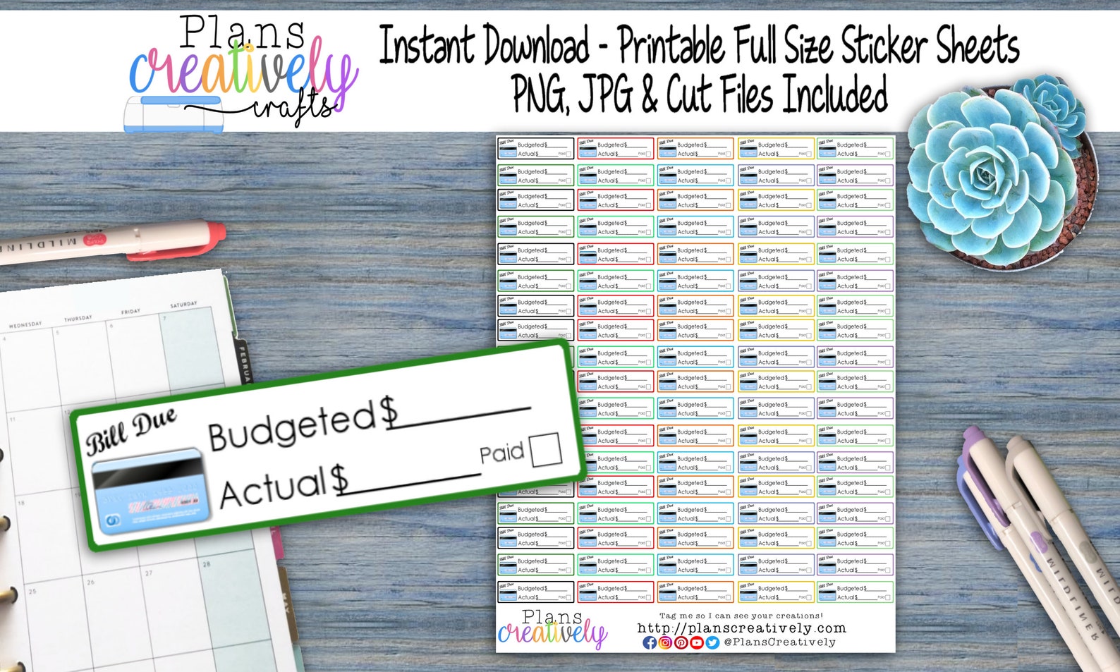 Printable Credit Card Payment Tracker Stickers | Budget Planner ...