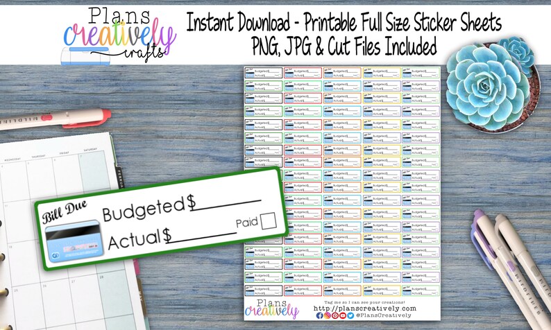 Printable Credit Card Payment Tracker Stickers | Budget Planner ...