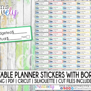 Printable Credit Card Payment Tracker Stickers with Bill Payment Amount | Credit Card Budgeting Stickers | Cricut & Silhouette Cut files