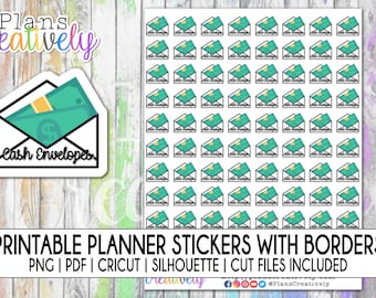 Printable Planner Sticker - Cash Envelope Stuffing Reminder Stickers for Budget Planning | Printable budget stickers for cash stuffing.