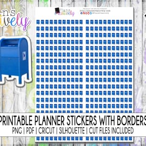 Printable Mail Box or Postal Box Stickers - Reminder Icon Stickers to Mail Out Packages or Mail! Printable Full Sticker Sheets
