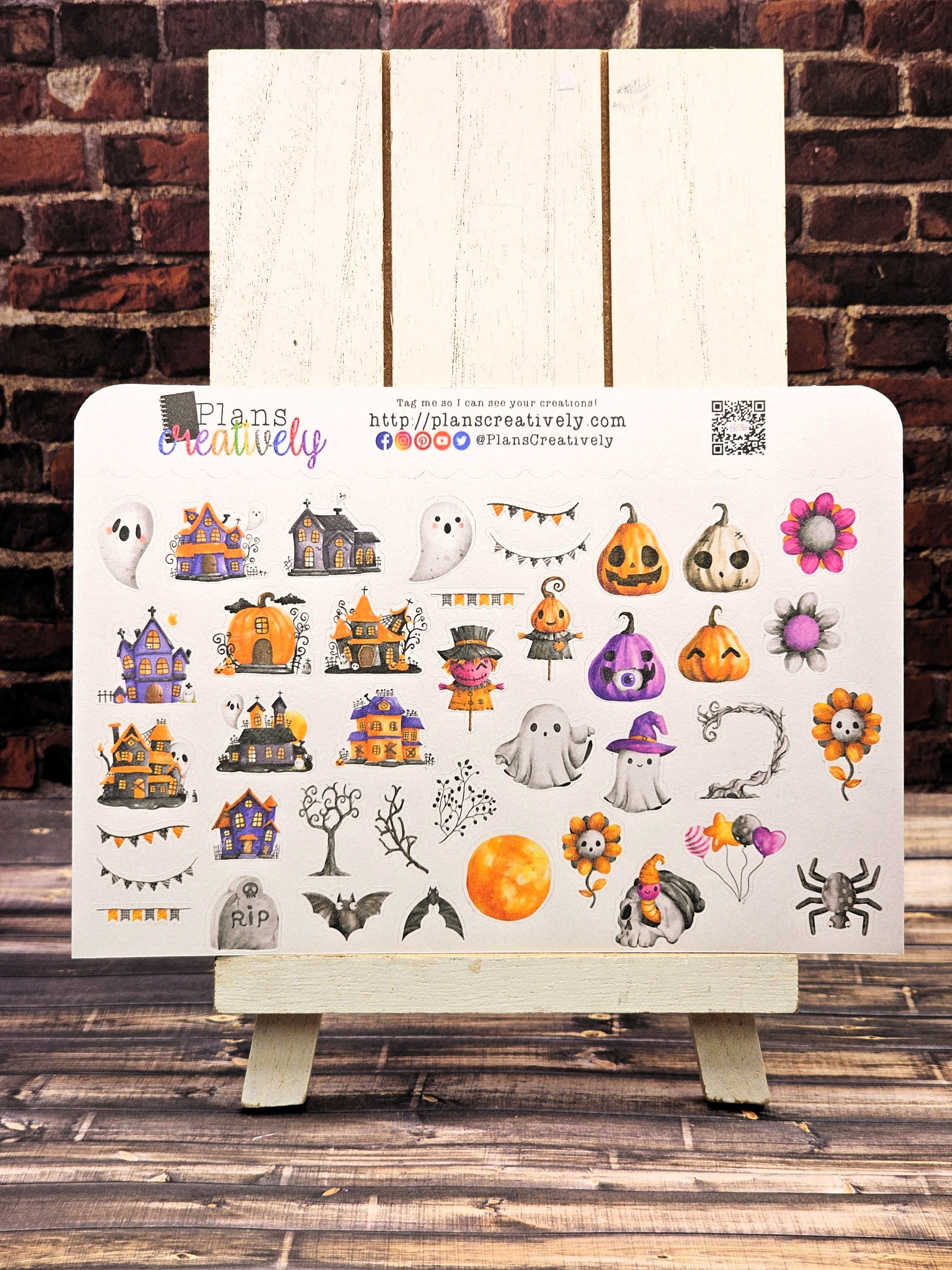 Watercolor Halloween Planner Stickers – Ghost, Pumpkin, Haunted House ...