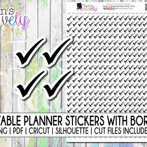 Printable Checkmark Icon Stickers | Icon Stickers for bullet journals, planners, and to-do lists | Printable Planner Stickers & Cut Files