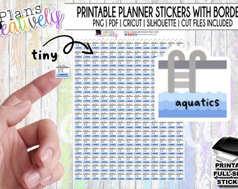 Printable Swimming Aquatics Stickers - Track your Swim Workouts and Aquatic Classes for your planner.