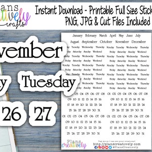 Printable DATE & NUMBER Planner Stickers | Repurpose and Reuse Old Planners | Perfect for Clearance Planners and Outdated Happy Planner
