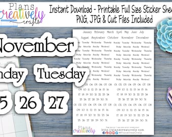 Printable DATE & NUMBER Planner Stickers | Repurpose and Reuse Old Planners | Perfect for Clearance Planners and Outdated Happy Planner