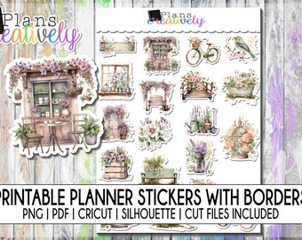 Printable Spring Time Lavender Stationary and Planner Stickers | Printable Instant Downloadable Files for Cricut and Silhouette Machine