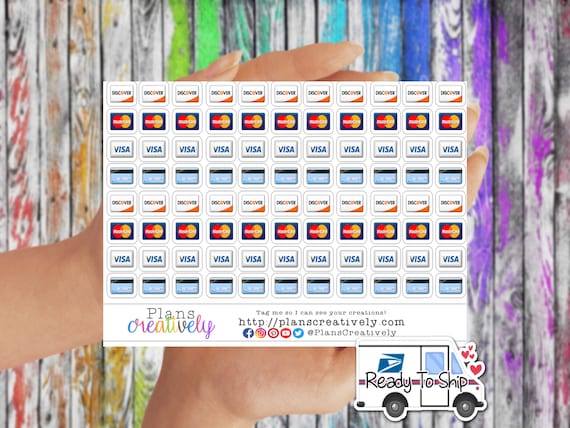 Credit Card Icon Stickers – Matte Planner Stickers, Budgeting (Printed)