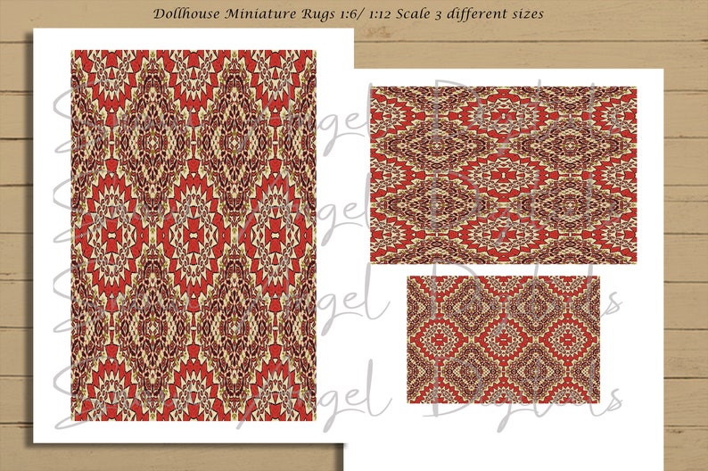 Dollhouse Miniature Printable Rug Dollhouse Miniature Pdf - Etsy Denmark