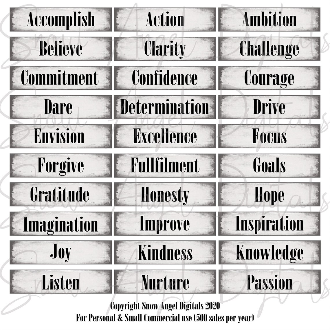Printable Words Collage Sheet Journal Words Words for Mixed - Etsy