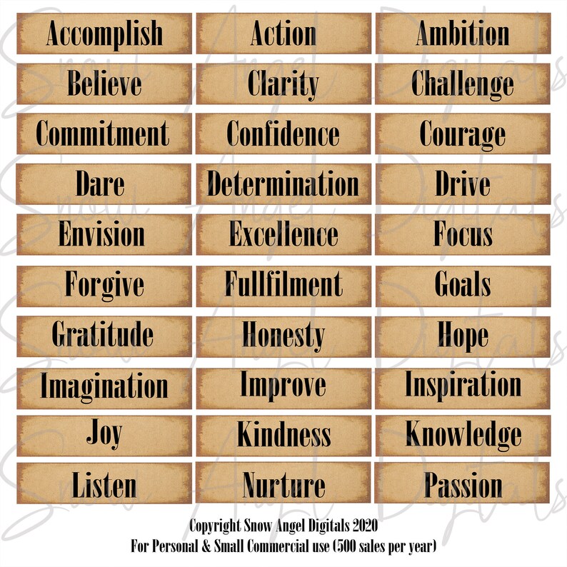 Printable Words Collage Sheet Printable Words Motivational - Etsy