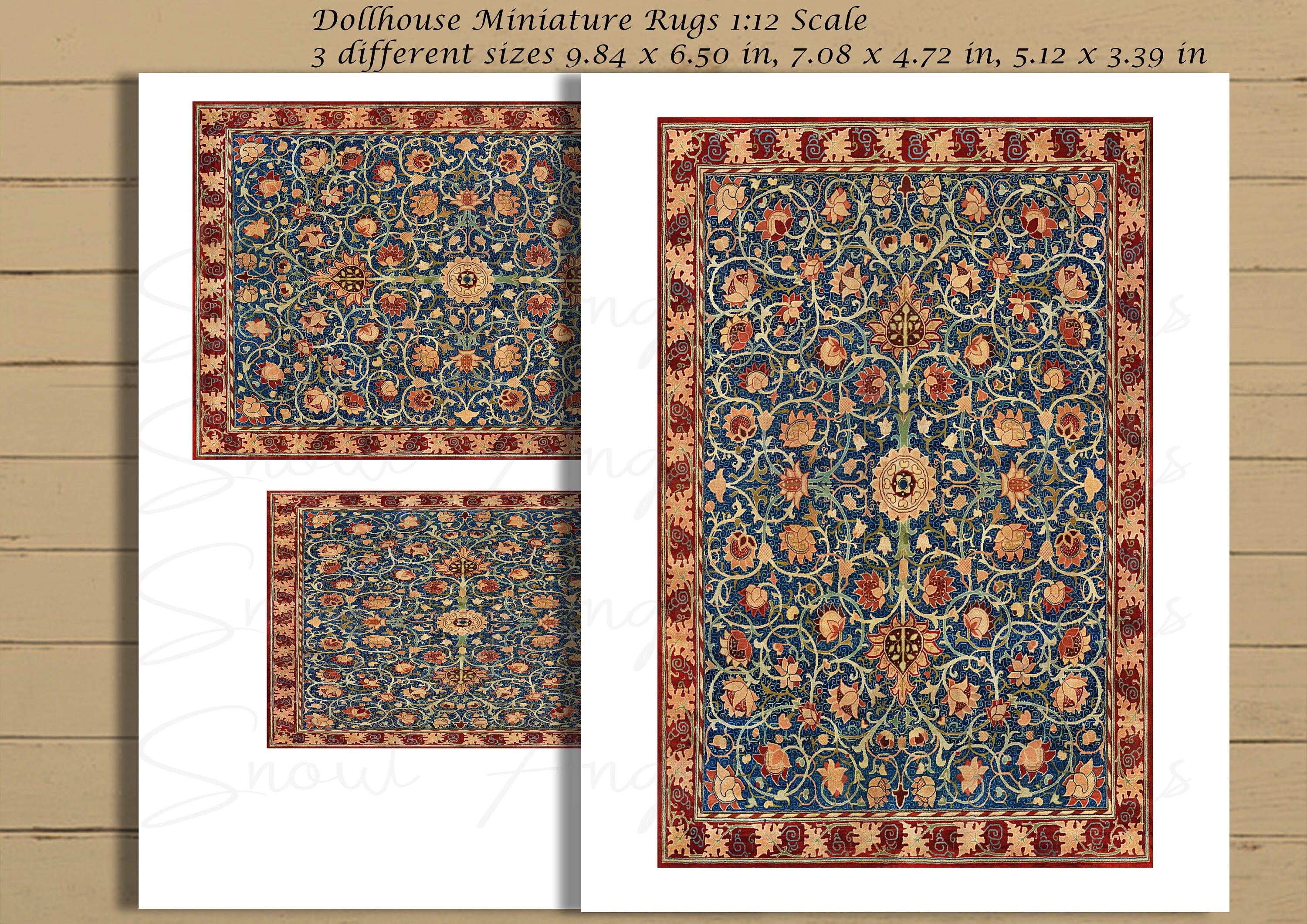 Dollhouse Miniature Oriental Rug Dollhouse Miniature Pdf Etsy