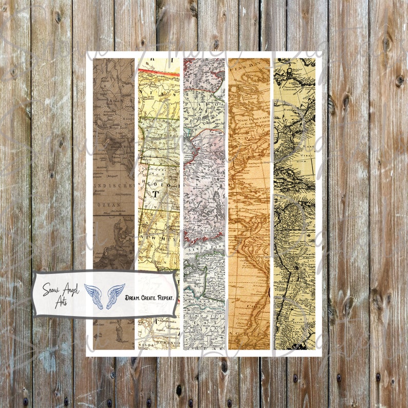 junk journal printable old vintage maps washi tape collage