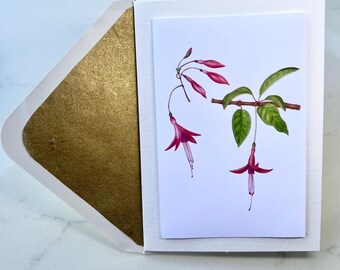 Fuchsien Blanko Grußkarte