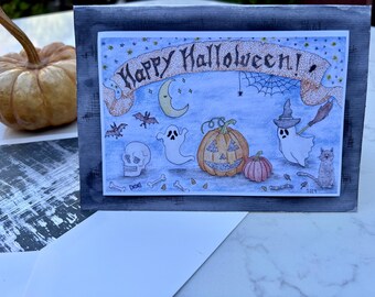 Happy Halloween Blanko Grußkarte