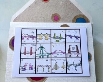 Bridgetown Space Invaders Grußkarte