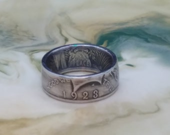 Peace Silver Dollar Coin Ring