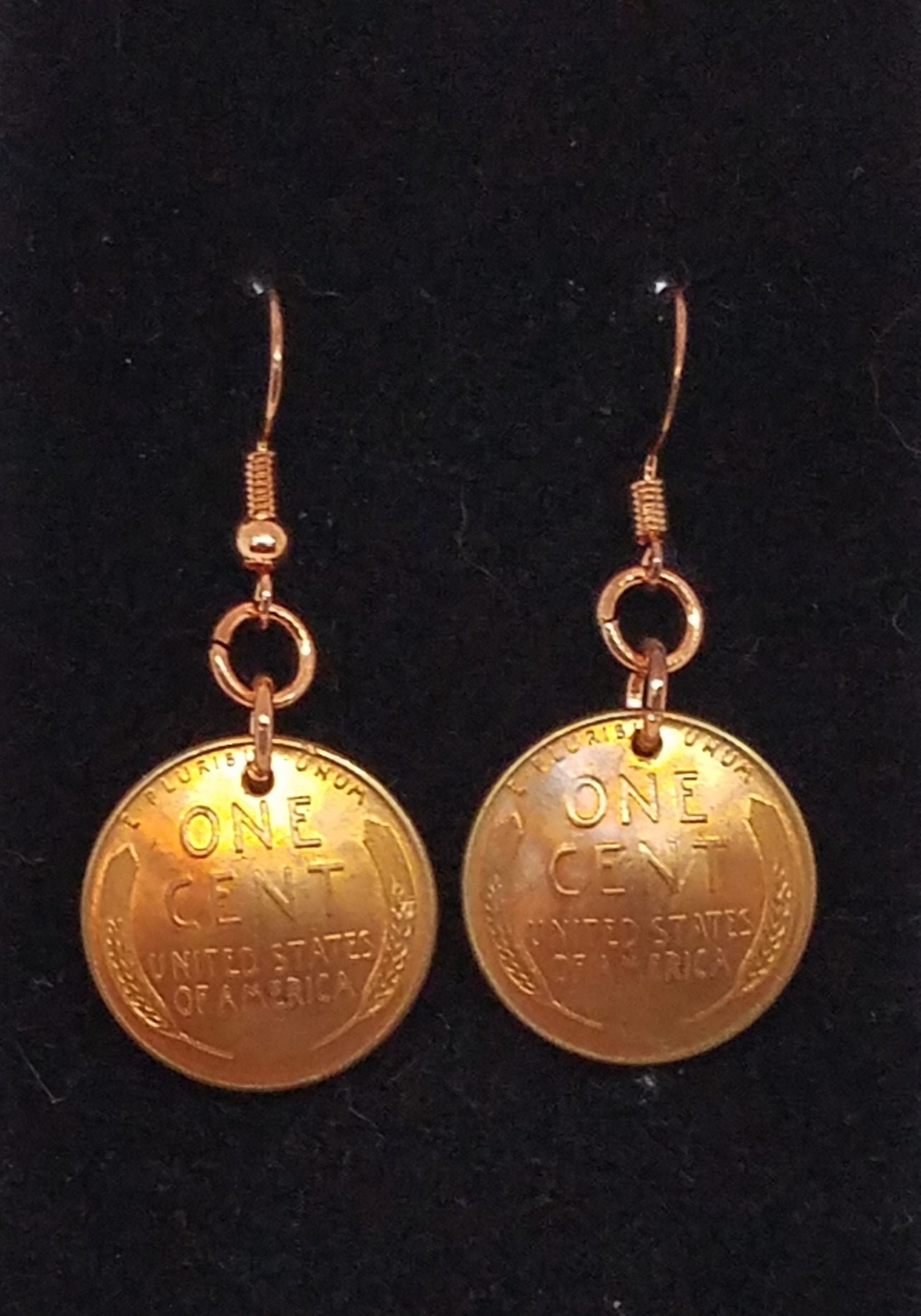 Copper Penny Coin Ring Earrings Made From Wheat Pennies Copper Penny Coin Ring Earrings Made From Wheat Pennies