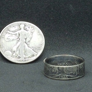 Silver Walking Liberty Coin Ring
