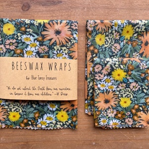 Beeswax Food Wraps • 3 Pack • Gift • Reusable • Compostable • Washable • Eco-friendly
