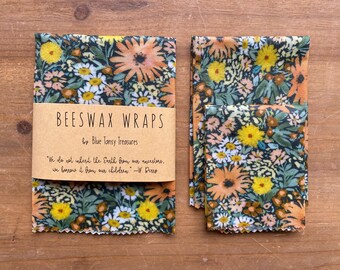 Beeswax Food Wraps • 3 Pack • Gift • Reusable • Compostable • Washable • Eco-friendly