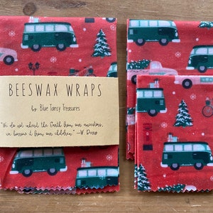 Beeswax Food Wraps • 3 Pack • Biodegradable • Eco-friendly • Gift • Food Storage