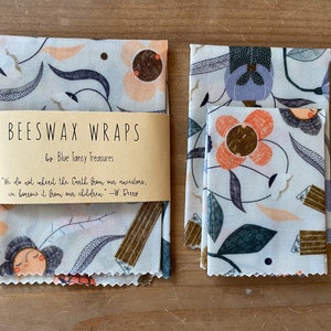 Beeswax Food Wraps • Food Storage • 3 Pack • Washable • Reusable • Biodegradable