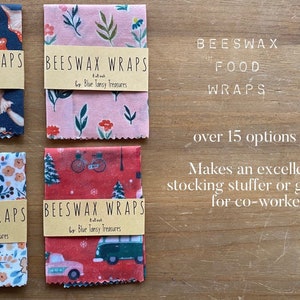 Beeswax Food Wraps Reusable Washable Eco-Friendly 8&quot;x8&quot; Gift Bridal Shower Lunch