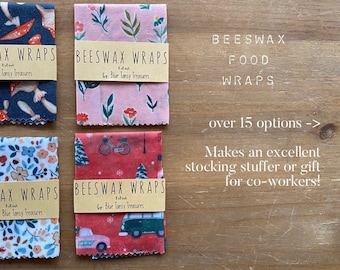 Beeswax Food Wraps Reusable Washable Eco-Friendly 8"x8" Gift Bridal Shower Lunch