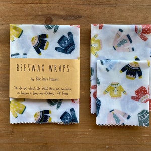 Beeswax Food Wraps • 3 Pack • Washable •  Reusable • Compostable • Gift • Eco-friendly