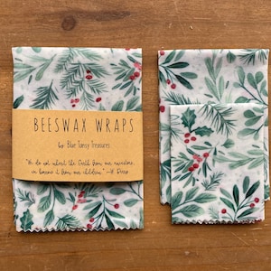Voedselverpakkingen bijenwas • Set van 3 • Cadeau • Wasbaar • Herbruikbaar • Composteerbaar • Milieuvriendelijk