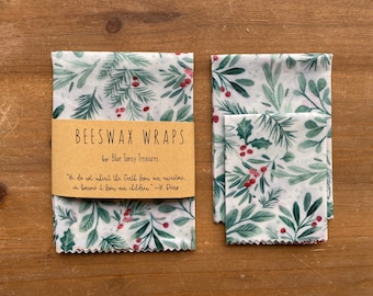 Beeswax Food Wraps • 3 Pack • Gift • Washable • Reusable • Compostable • Eco-friendly