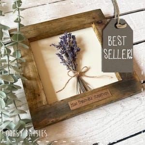 Personalised Sign with Lavender Posy, Teacher Gifts, Flower Gifts, Flower Frame, Handmade Gifts, Teaching Assistant, Teacher lavender
