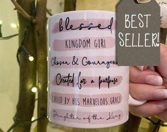 Personlig mugg med kungens dotter - Skriftord, kristna gåvor, religiösa gåvor, tryckta muggar, höjdpunktsmugg, kungarikesflicka,