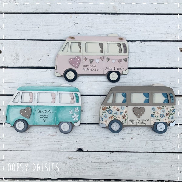 Personalisierte Handgemachte Campervan Block, Ornament, Landhaus Wohnkultur, Camper van Decor