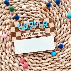 Personalized First Day of School Sign: Wooden Photo Prop