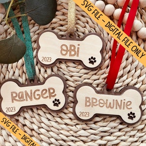 Personalized Dog Ornament SVG: Glowforge Laser File (Digital File)