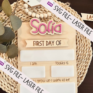 First Day of School Sign SVG File: Laser Cut Photo Prop (Digital File)