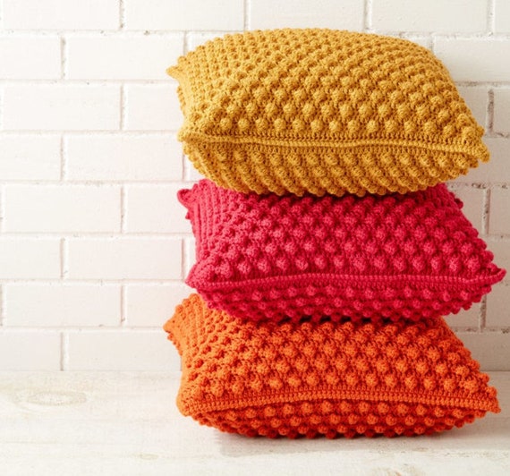 Pattern Bobble Delight Crochet Pillow Pattern Beginner Etsy