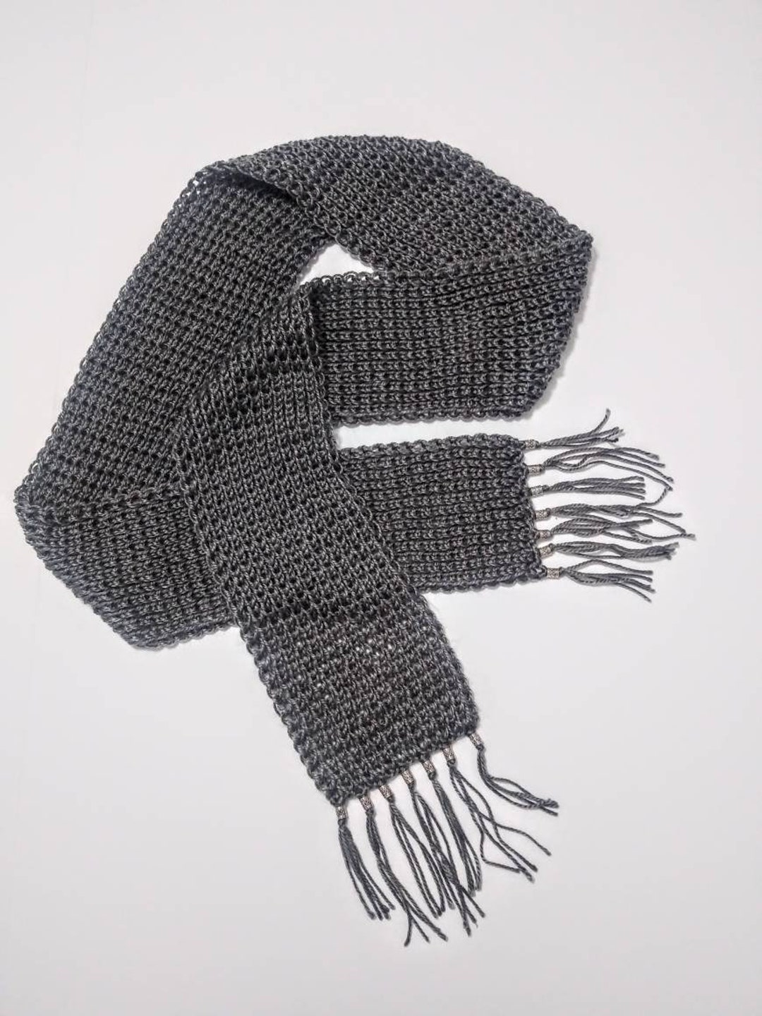 Snake Scarf, Crowley Scarf, Good Omens Knit, Beaded Snake Scarf Etsy