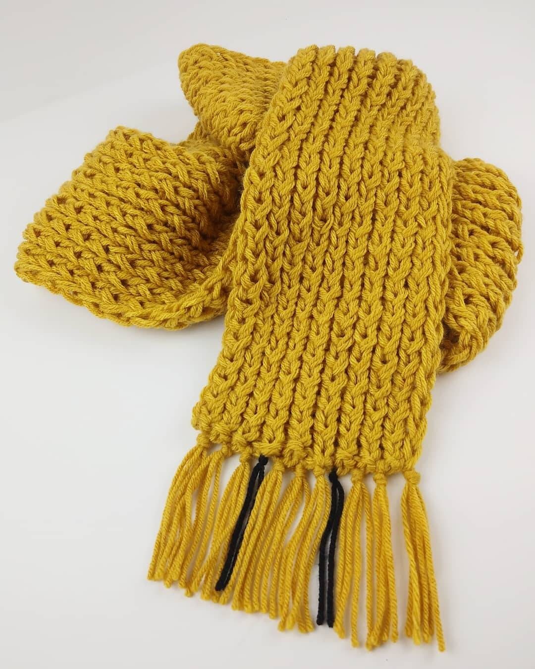 Mustard Yellow Scarf, Thick Knit Scarf - Etsy