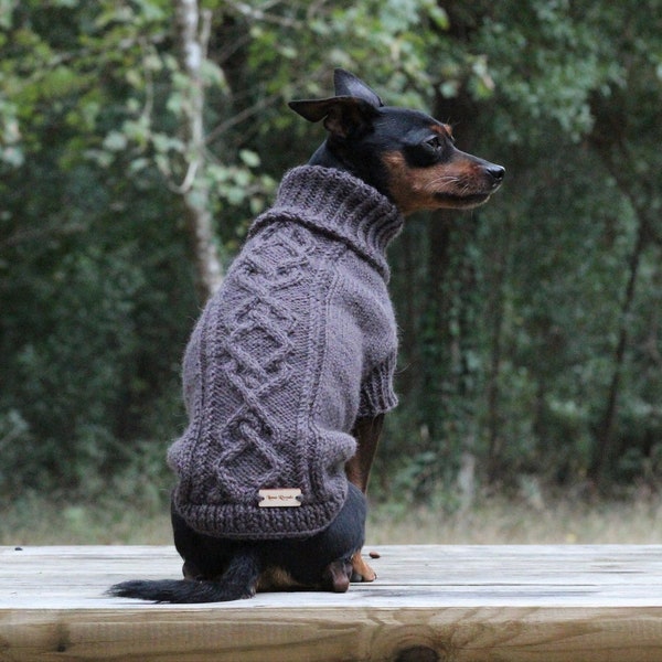 HAZEL: turtleneck alpaca wool sweater | handknitted jumper for puppies, dogs, kittens and cats | hunde pullover | ropa perro mascotas chien