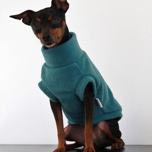 TEAL fleece dog vest soft polar dog sweatshirt sleeveless jumper hundepullover custom in size XS to 4XL image 3